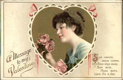 A Message to my Valentine Postcard