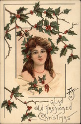 Glad Old Fashioned Christmas Postcard