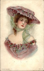 Young Woman in Purple Hat Postcard