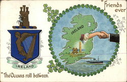 Ireland - "Tho' Oceans Roll Between." Postcard