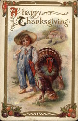 A Happy Thanksgiving Turkeys Postcard Postcard