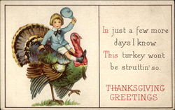 Thanksgiving Greetings Turkeys Postcard Postcard