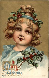 A Merry Christmas Children Postcard Postcard
