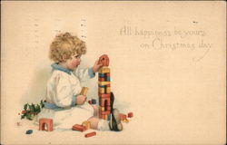 All Happiness be yours on Christmas Day Postcard