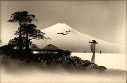 Japanese Art - Mt. Fuji Postcard