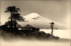 Japanese Art - Mt. Fuji Postcard Postcard
