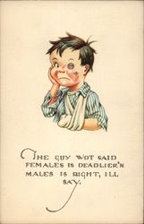 The guy wot said females are deadlier'n males is right, I 'll say Boys Postcard Postcard