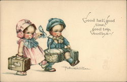 Good Luck; Good Time; Good Trip; Goodbye! Children Postcard Postcard