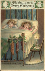 Wishing You a Merry Christmas - Dreams of Santa Claus Postcard