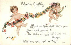 Valentine Greetings with Cupid Postcard
