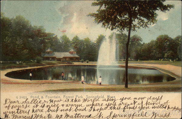 Pond & Fountain, Forest Park Springfield Massachusetts