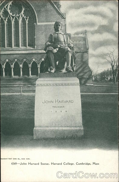 John Harvard Statue at Harvard College Cambridge Massachusetts