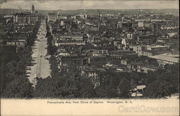 Pennsylvania Avenue from Dome of Capitol Washington District of Columbia
