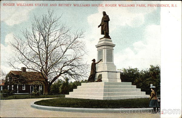 Roger Williams Statue and Betsey Williams House Providence Rhode Island