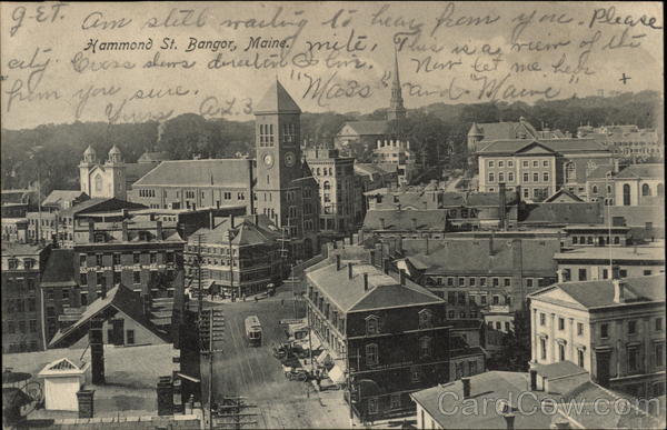 Aerial View of Hammond Street Bangor Maine