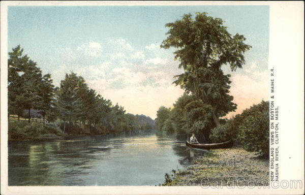 New England Views on Boston & Maine R.R., Nashua River Clinton Massachusetts