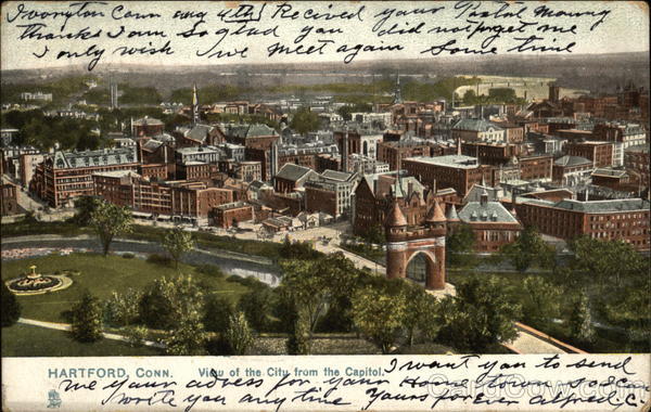View of the City from the Capitol Hartford Connecticut
