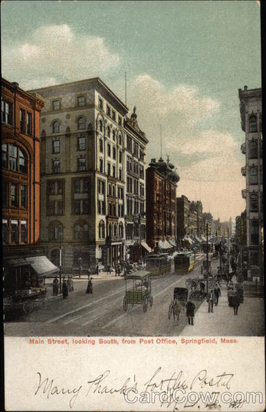 Main Street, looking South from Post Office Springfield Massachusetts