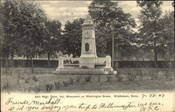 24th Regiment Connecticut Volunteer Monument on Washington Green Middletown, CT Postcard Postcard