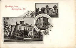 Governor's Mansion, Post Office, Court House Postcard