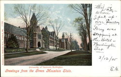 University of Vermont - Greetings from the Green Mountain State Burlington, VT Postcard Postcard