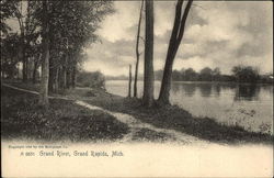 Grand River Grand Rapids, MI Postcard Postcard
