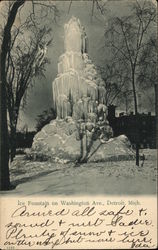 Ice Fountain on Washington Avenue Postcard