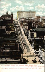 California Street Hill showing Fair Mount Hotel Postcard