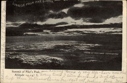 Summit of Pike's Peak at Sunrise - Altitude 14,147 ft Postcard