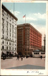 Masonic Temple and Hotel Touraine Postcard