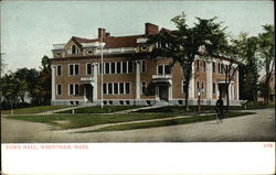 Town Hall Wrentham, MA Postcard Postcard