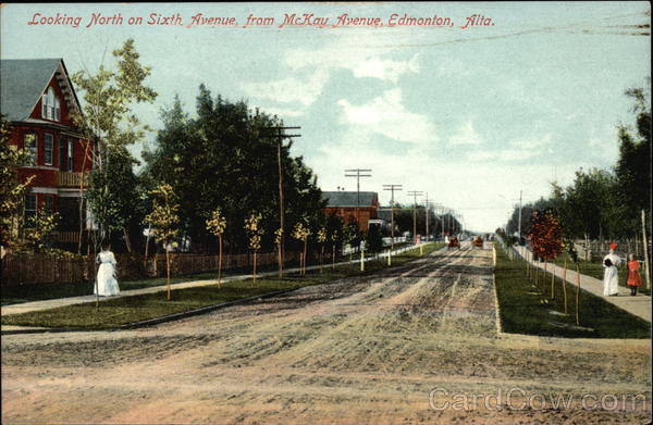 Looking North on Sixth Avenue from McKay Avenue Edmonton Canada