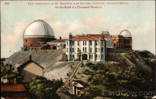 Lick Observatory on Mt. Hamilton, elevation 4443 feet - On Road of a Thousand Wonders San Jose California