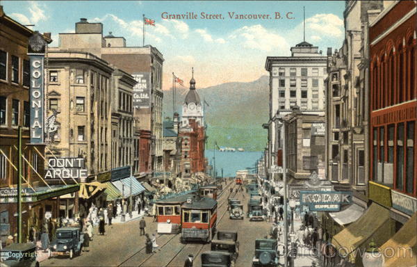 Granville Street View Vancouver BC Canada British Columbia