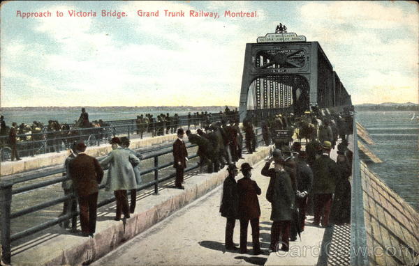 Approach to Victoria Bridge, Grand Trunk Railway Montreal QC Canada