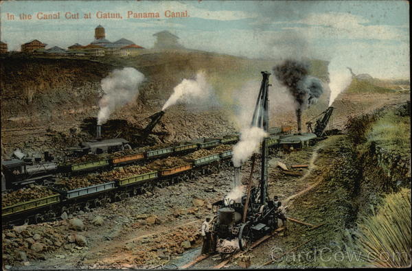 In the Canal Cut at Gatun, Panama Canal