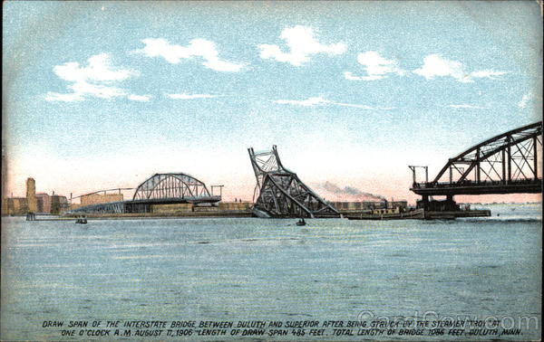 Draw Span of the Interstate Bridge Duluth Minnesota