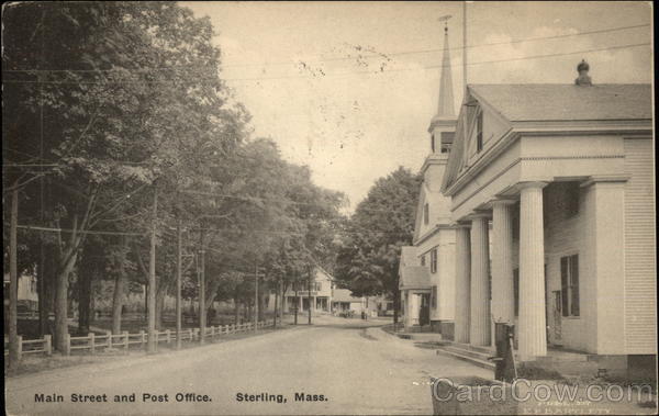 Main Street and Post Office Sterling Massachusetts