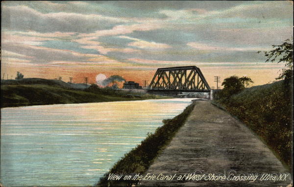 View on the Erie Canal at West Shore Crossing Utica New York