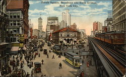 Hearad Square, Broadway and Sixth Avenue Postcard