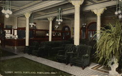 Lobby, Hotel Portland Postcard
