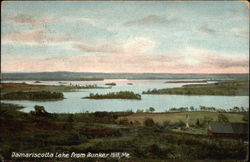 Damariscotta Lake from Bunker Hill Postcard