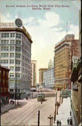 Second Avenue, Looking North from Pike Street Postcard