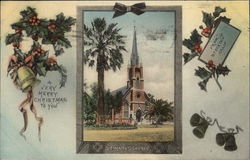 A Very Merry Christmas - St. Mary's Church Stockton, CA Postcard Postcard