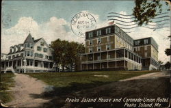 Peaks Island House and Coronado-Union Hotel Maine Postcard Postcard