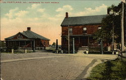 Entrance to Fort Preble Postcard