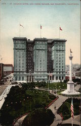 St. Francis Hotel and Union Square Postcard