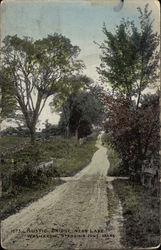 Rustic Bridge near Lake Washacum Sterling, MA Postcard Postcard