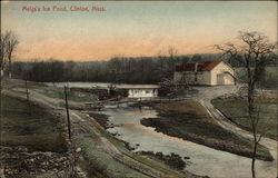 Meig's Ice Pond Clinton, MA Postcard Postcard