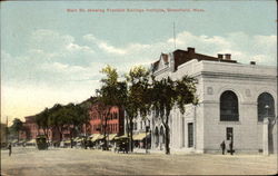 Main Street showing Franklin Savings Institute Postcard